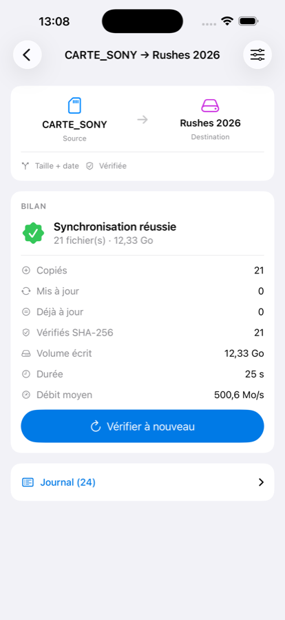 Summary: 21 files copied and verified